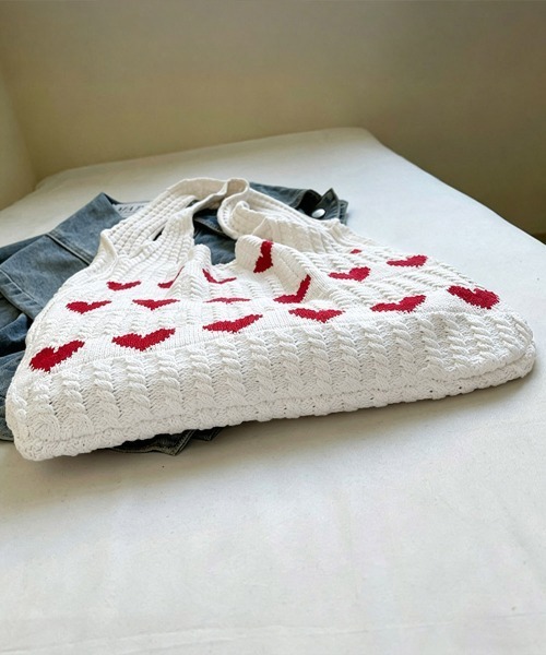 Miniministore(ミニミニストア)の「ニットバッグ 大容量トートバッグ肩掛け鞄(トートバッグ・レディース・ベージュ/ブラック/オフホワイト・FREE)」の10枚目の写真