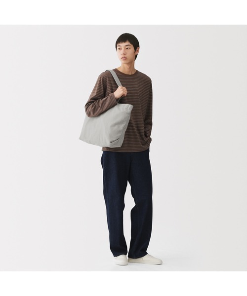 無印良品（ムジルシリョウヒン）の「綿　製品洗い　横型　トートバッグ（トートバッグ・レディース・ライトグレー/グレー系/ライトグリーン/ライトイエロー・FREE）」の7枚目の写真