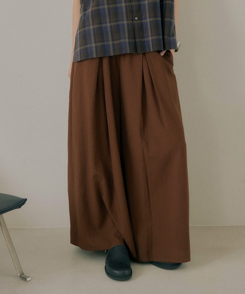 RNA-N(アールエヌエーエヌ)の「R4487 リネンレーヨンスカートパンツ(その他パンツ・レディース・ブラウン/グレー/ブラック・MEDIUM/SMALL)」の1枚目の写真