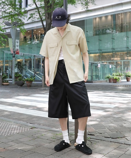 NAKER（ネイカー）の「オープンカラーテックリネン半袖シャツ（シャツ/ブラウス・メンズ・ベージュ/グリーン・S/M/L/XL）」の15枚目の写真