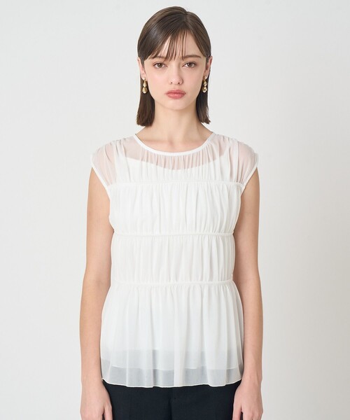 ANAYI(アナイ)の「トリコットシフォンシャーリング プルオーバー(Tシャツ/カットソー・レディース・ホワイト/ブラック・38)」の22枚目の写真
