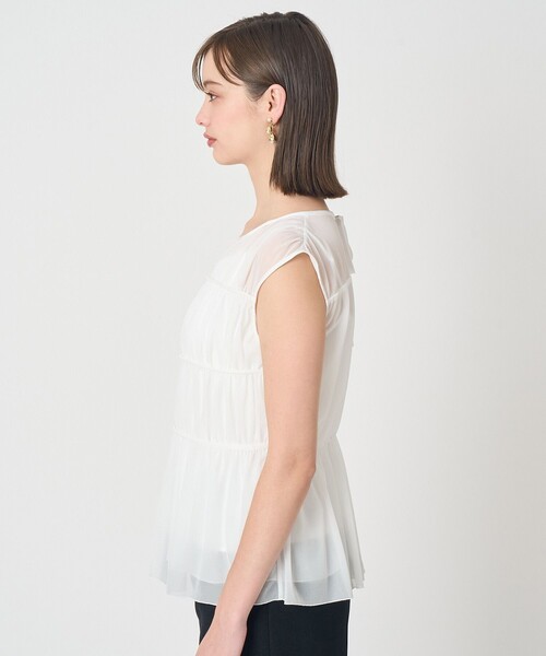 ANAYI(アナイ)の「トリコットシフォンシャーリング プルオーバー(Tシャツ/カットソー・レディース・ホワイト/ブラック・38)」の21枚目の写真