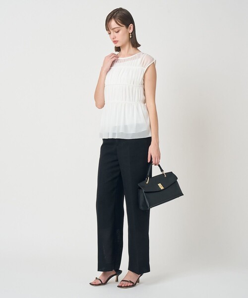 ANAYI(アナイ)の「トリコットシフォンシャーリング プルオーバー(Tシャツ/カットソー・レディース・ホワイト/ブラック・38)」の17枚目の写真