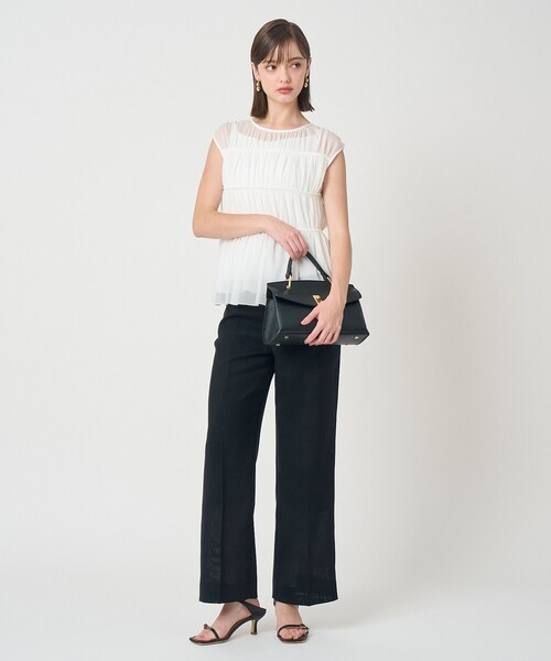 ANAYI(アナイ)の「トリコットシフォンシャーリング プルオーバー(Tシャツ/カットソー・レディース・ホワイト/ブラック・38)」の15枚目の写真