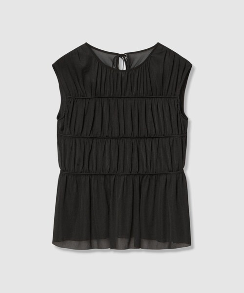 ANAYI(アナイ)の「トリコットシフォンシャーリング プルオーバー(Tシャツ/カットソー・レディース・ホワイト/ブラック・38)」の7枚目の写真