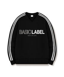 BASIC LABEL（ベーシックラベル）の「Red Line Oversized Track V-Neck Sweatshirt 5 Color [BLBV_2002]（スウェット）」