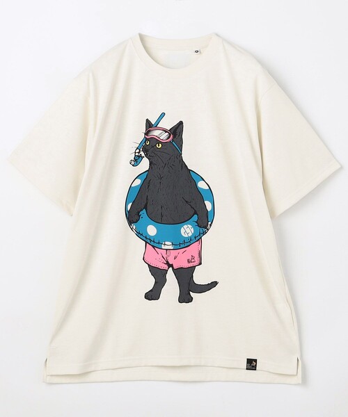 go slow caravan(ゴースローキャラバン)の「go slow caravan/ゴースローキャラバン UVケア 吸水速乾 海猫TEE クルーネックTシャツ【限定展開】(Tシャツ/カットソー・メンズ・チャコールグレー/オフホワイト・4/3/2/5)」の1枚目の写真