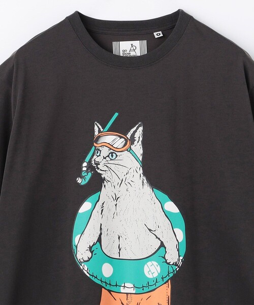 go slow caravan(ゴースローキャラバン)の「go slow caravan/ゴースローキャラバン UVケア 吸水速乾 海猫TEE クルーネックTシャツ【限定展開】(Tシャツ/カットソー・メンズ・チャコールグレー/オフホワイト・4/3/2/5)」の4枚目の写真