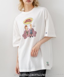 【DISCUS/ディスカス】【選べる丈感・ビーバス&バッドヘッド】DISCUS×BEAVIS AND BUTT-HEAD コラボTシャツ 綿100% クルーネック アニメ キャラクタープリント アメカジ ストリート
