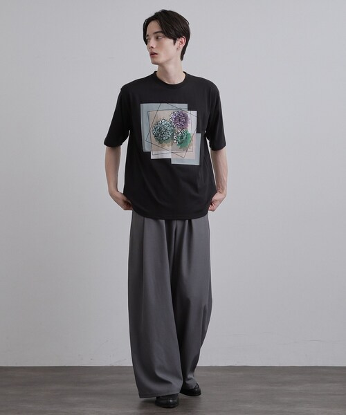 tk.TAKEO KIKUCHI（ティーケータケオキクチ）の「フラワープリントTシャツ（Tシャツ/カットソー・メンズ・ホワイト/ライトグレー/ブラック・04/03/02）」の11枚目の写真