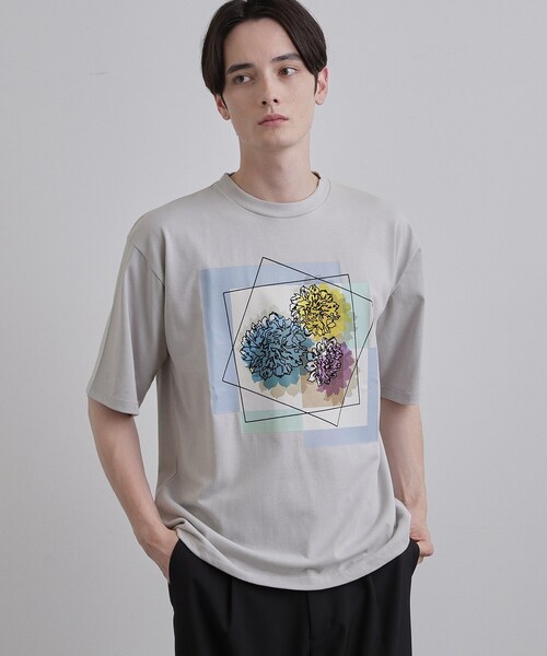 tk.TAKEO KIKUCHI（ティーケータケオキクチ）の「フラワープリントTシャツ（Tシャツ/カットソー・メンズ・ホワイト/ライトグレー/ブラック・04/03/02）」の14枚目の写真