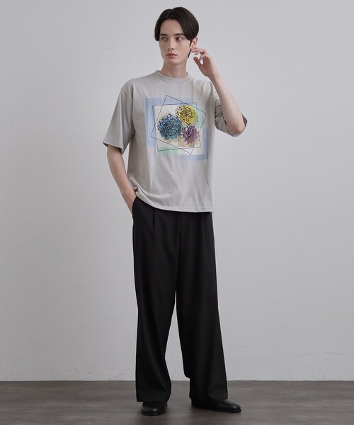 tk.TAKEO KIKUCHI（ティーケータケオキクチ）の「フラワープリントTシャツ（Tシャツ/カットソー・メンズ・ホワイト/ライトグレー/ブラック・04/03/02）」の16枚目の写真