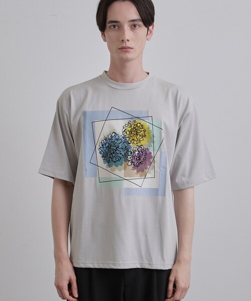 tk.TAKEO KIKUCHI（ティーケータケオキクチ）の「フラワープリントTシャツ（Tシャツ/カットソー・メンズ・ホワイト/ライトグレー/ブラック・04/03/02）」の18枚目の写真