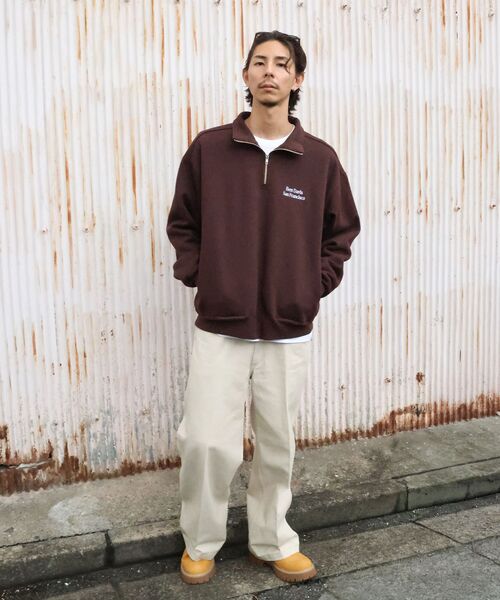 BEN DAVIS(ベンデイビス)の「【BEN DAVIS(ベンデイビス)】BD SWEAT HALF ZIP / スウェット ハーフジップ ワンポイント刺繍 裏起毛 サイドポケット ユニセックス(Tシャツ/カットソー・メンズ・ブラック/スカイブルー/グレー/ブラウン・MEDIUM/X-LARGE/LARGE)」の7枚目の写真