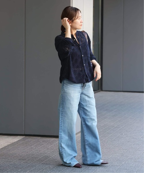 JOURNAL STANDARD(ジャーナルスタンダード)の「《新色あり/WEB限定追加》スタンドカラーレースロングスリーブブラウス(シャツ/ブラウス・レディース・ネイビー/グレー/ブラウン・FREE)」の22枚目の写真