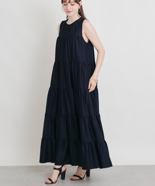 PICCIN(ピッチン)の「ティアードカットソーワンピース(ワンピース・レディース・ネイビー/ブラック・M)」の6枚目の写真