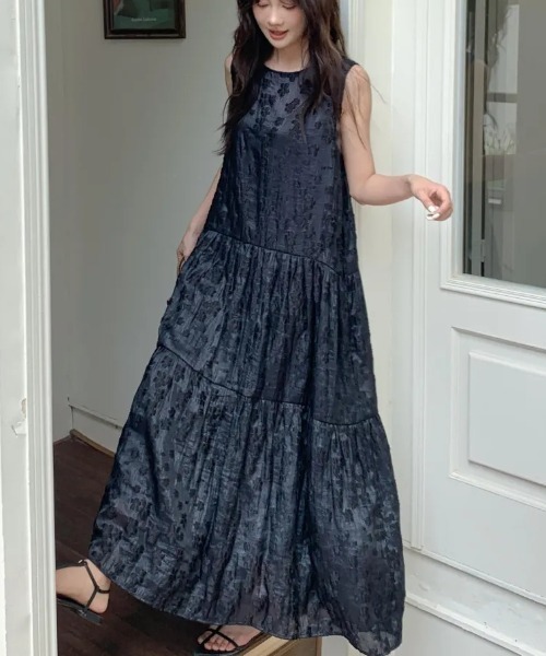 BIRTHDAY BASH（バースデイバッシュ）の「LADY TIERED DRESS（レディティアードドレス）（ワンピース・レディース・ブラック/アイボリー・MEDIUM/SMALL）」の16枚目の写真