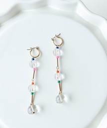 クリアビーズロングピアス
