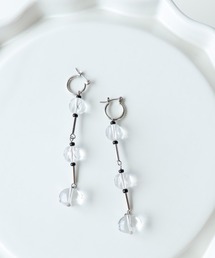 クリアビーズロングピアス