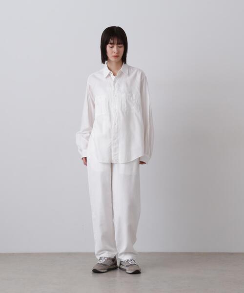 Y（ワイ）の「Ｙ / ORGANIC COTTON SOFT MOLESKIN TAPERED EASY TROUSERS（その他パンツ・メンズ・ホワイト/ネイビー・LARGE/MEDIUM）」の6枚目の写真