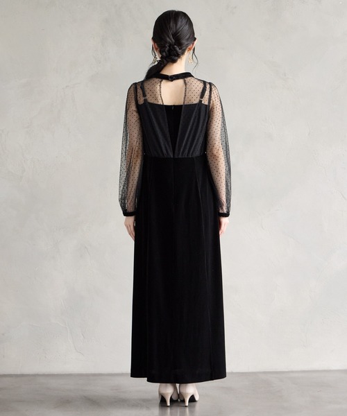 AIMER(エメ)の「【WEB限定】フロッキードットチュール×ベロアロングスリーブパーティードレス 結婚式 お呼ばれ ドレス 20代 30代 40代(ドレス・レディース・ブラウン/グレー/ブラック・SMALL/MEDIUM/LARGE)」の19枚目の写真