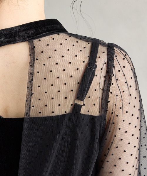 AIMER(エメ)の「【WEB限定】フロッキードットチュール×ベロアロングスリーブパーティードレス 結婚式 お呼ばれ ドレス 20代 30代 40代(ドレス・レディース・ブラウン/グレー/ブラック・SMALL/MEDIUM/LARGE)」の21枚目の写真