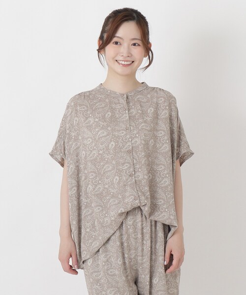 one'sterrace(ワンズテラス)の「【ひんやり】接触冷感 ギャザーブラウス(シャツ/ブラウス・レディース・その他/ブラウン系8/ブラック系8・02)」の3枚目の写真