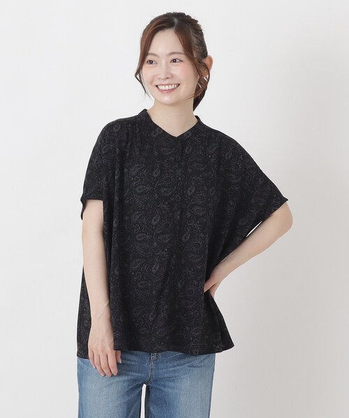 one'sterrace(ワンズテラス)の「【ひんやり】接触冷感 ギャザーブラウス(シャツ/ブラウス・レディース・その他/ブラウン系8/ブラック系8・02)」の1枚目の写真
