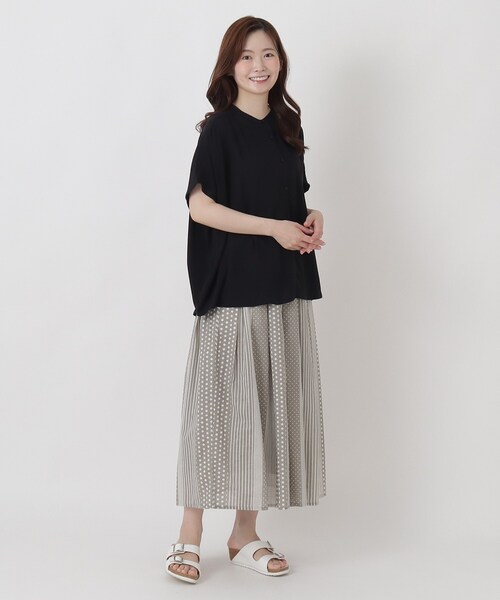 one'sterrace(ワンズテラス)の「【ひんやり】接触冷感 ギャザーブラウス(シャツ/ブラウス・レディース・その他/ブラウン系8/ブラック系8・02)」の16枚目の写真