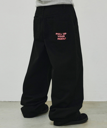 SCALLYWAG | [リュジョンラン × スケリーワック] プルアップストレートコットンパンツ[ブラック](その他パンツ)