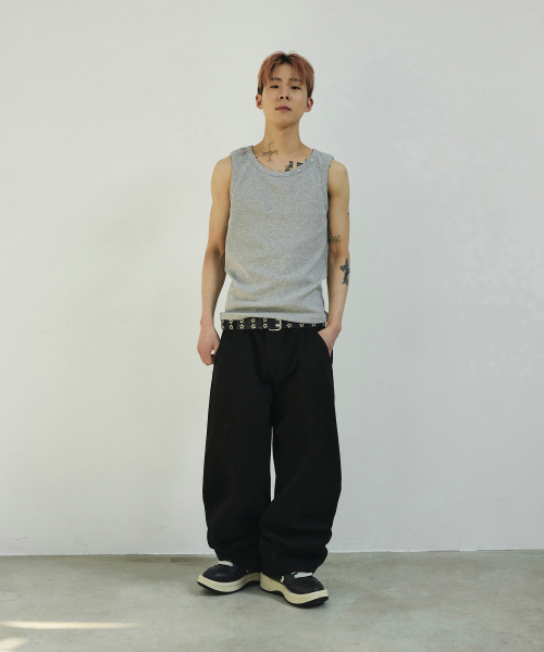 SCALLYWAG（スカリーワグ）の「[リュジョンラン × スケリーワック] プルアップストレートコットンパンツ[ブラック]（その他パンツ・レディース・その他・LARGE/MEDIUM/SMALL/X-LARGE）」の4枚目の写真