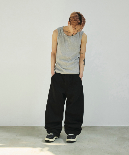 SCALLYWAG（スカリーワグ）の「[リュジョンラン × スケリーワック] プルアップストレートコットンパンツ[ブラック]（その他パンツ・レディース・その他・LARGE/MEDIUM/SMALL/X-LARGE）」の3枚目の写真