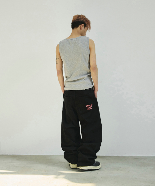 SCALLYWAG（スカリーワグ）の「[リュジョンラン × スケリーワック] プルアップストレートコットンパンツ[ブラック]（その他パンツ・レディース・その他・LARGE/MEDIUM/SMALL/X-LARGE）」の2枚目の写真