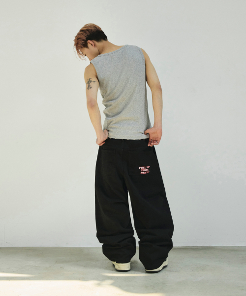SCALLYWAG（スカリーワグ）の「[リュジョンラン × スケリーワック] プルアップストレートコットンパンツ[ブラック]（その他パンツ・レディース・その他・LARGE/MEDIUM/SMALL/X-LARGE）」の5枚目の写真