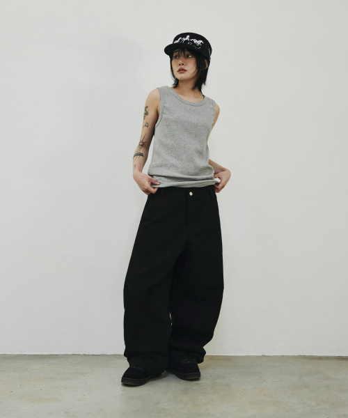 SCALLYWAG（スカリーワグ）の「[リュジョンラン × スケリーワック] プルアップストレートコットンパンツ[ブラック]（その他パンツ・レディース・その他・LARGE/MEDIUM/SMALL/X-LARGE）」の7枚目の写真