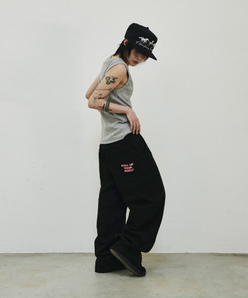 SCALLYWAG（スカリーワグ）の「[リュジョンラン × スケリーワック] プルアップストレートコットンパンツ[ブラック]（その他パンツ・レディース・その他・LARGE/MEDIUM/SMALL/X-LARGE）」の8枚目の写真
