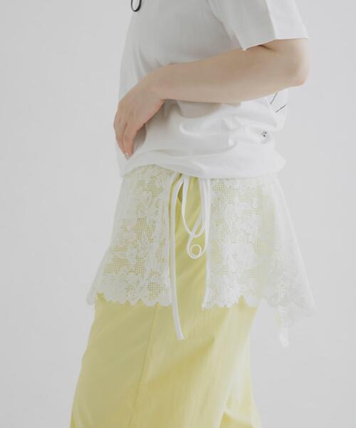 THE GOODLAND MARKET(ザグッドランドマーケット)の「cwtch ORGANICCOTTON LACE APRON(スカート・レディース・ブラック/ホワイト・FREE)」の4枚目の写真