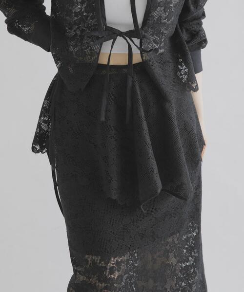 THE GOODLAND MARKET(ザグッドランドマーケット)の「cwtch ORGANICCOTTON LACE APRON(スカート・レディース・ブラック/ホワイト・FREE)」の11枚目の写真