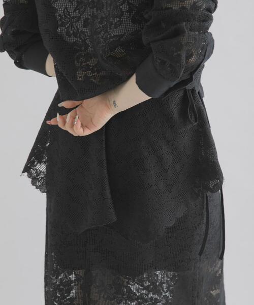 THE GOODLAND MARKET(ザグッドランドマーケット)の「cwtch ORGANICCOTTON LACE APRON(スカート・レディース・ブラック/ホワイト・FREE)」の13枚目の写真
