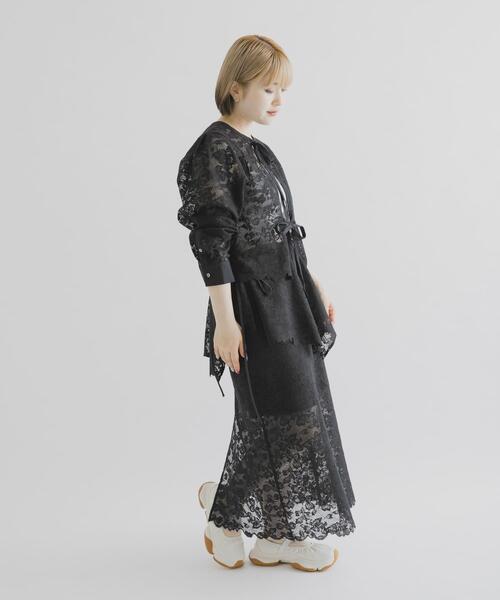 THE GOODLAND MARKET(ザグッドランドマーケット)の「cwtch ORGANICCOTTON LACE APRON(スカート・レディース・ブラック/ホワイト・FREE)」の16枚目の写真