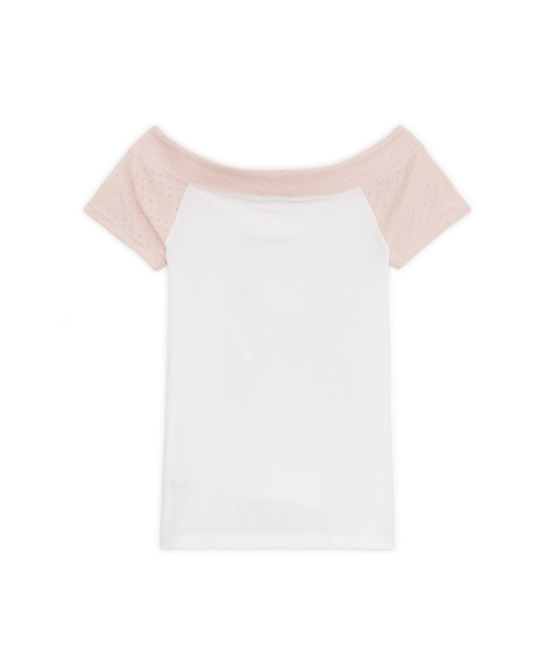 HUG YOUR SKIN(ハグユアスキン)の「ラブシックドローイングオフショルダーティー(ピンク)(Tシャツ/カットソー・レディース・その他・FREE)」の2枚目の写真