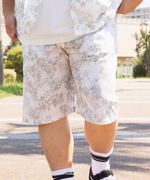 セットアップ 可能 ショートパンツ ハーフパンツ 短パン メンズ 大きいサイズ 陽遮 総柄プリント ストレッチ ショーツ アウトドア レジャー 楽 B&T CLUB ビーアンドティークラブ