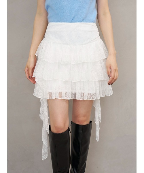SNIDEL(スナイデル)の「ツイストフリルミニスカショーパン(その他パンツ・レディース・グレー/ホワイト/ピンク・F)」の5枚目の写真