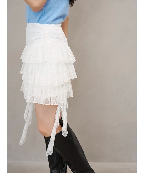 SNIDEL(スナイデル)の「ツイストフリルミニスカショーパン(その他パンツ・レディース・グレー/ホワイト/ピンク・F)」の7枚目の写真