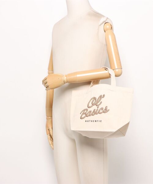 Ol' Basics(オールベーシックス)の「Ol' Basics(オール・ベーシックス) トートバッグ キャンバス ロープロゴ プリント 鞄 BAG アメカジ メンズ レディース ユニセックス SMサイズ(トートバッグ・レディース・ナチュラル・FREE)」の6枚目の写真