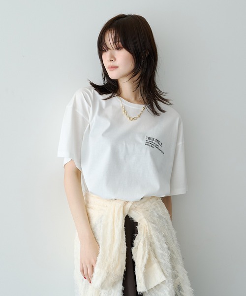 YECCA VECCA(イェッカヴェッカ)の「刺繍ロゴTee(Tシャツ/カットソー・レディース・オフホワイト/ベージュ/チャコールグレー・FREE)」の18枚目の写真