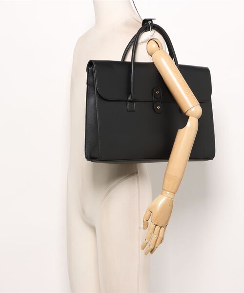 Burner（バーナー）の「【Leathen Leather（レーセンレザー）】レトロ調 ステッチ 16インチブリーフトート lea-handbag-6-40【RBTS】（ハンドバッグ・メンズ・ブラック・FREE）」の5枚目の写真