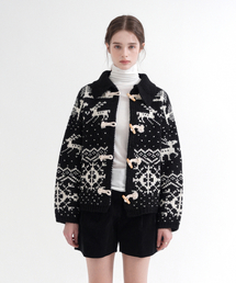Nordic Toggle Botton Knit Cardigan (black)