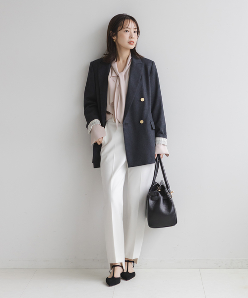 Noble(ノーブル)の「《WEB&日本橋店限定追加》ロイヤルサテンボウタイブラウス(シャツ/ブラウス・レディース・アイボリー/ピンク系その他・FREE)」の5枚目の写真