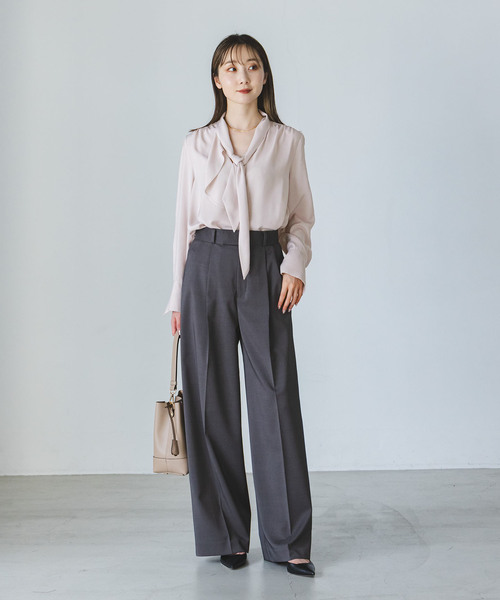 Noble(ノーブル)の「《WEB&日本橋店限定追加》ロイヤルサテンボウタイブラウス(シャツ/ブラウス・レディース・アイボリー/ピンク系その他・FREE)」の11枚目の写真